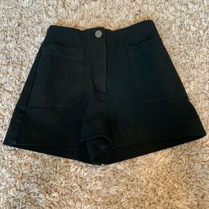 Black high waisted Wilfred shorts